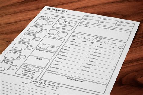 level up a5e character sheet.